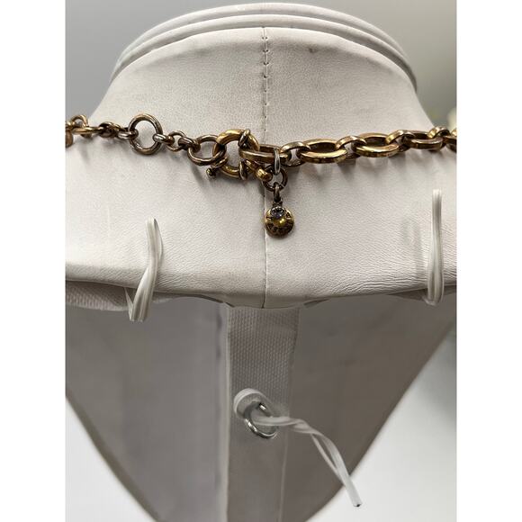 J. crew Sparkling Rhinestone Fancy Bling Statement Gold Ox Necklace - Picture 8 of 10